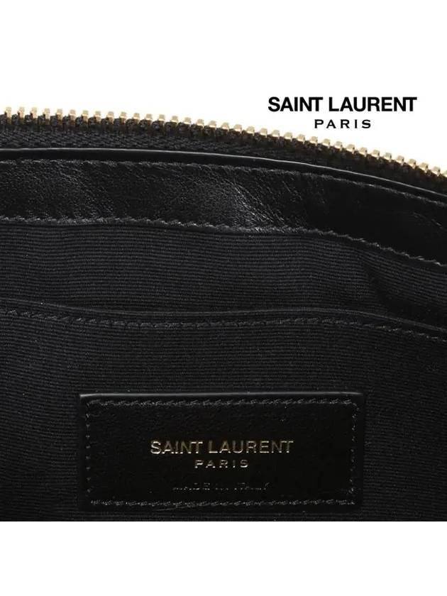 Matelasse Monogram Logo Strap Clutch Bag Black - SAINT LAURENT - BALAAN 6