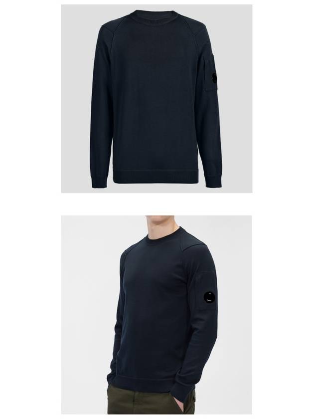 Men's Lens Wappen Long Sleeve Knit Top Navy - CP COMPANY - BALAAN 6