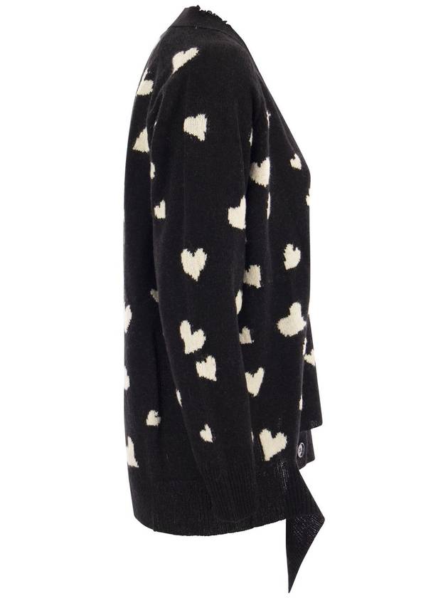 Bunch of Hearts Wool Cardigan Black - MARNI - BALAAN 4