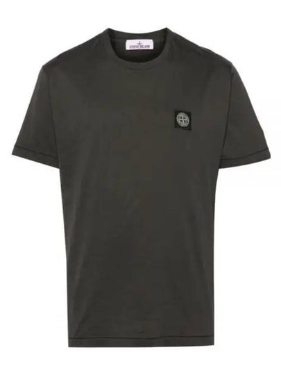 Logo Patch Short Sleeves T-Shirt  Steel Grey - STONE ISLAND - BALAAN 2