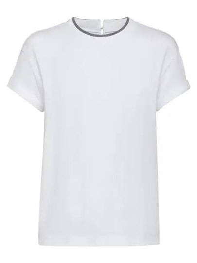 Crew Neck Turn-Up Sleeve Short Sleeve T-Shirt White - BRUNELLO CUCINELLI - BALAAN 2