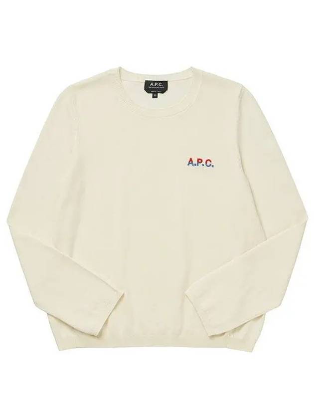 Embroidered Logo Knit Top Ivory - A.P.C. - BALAAN 2