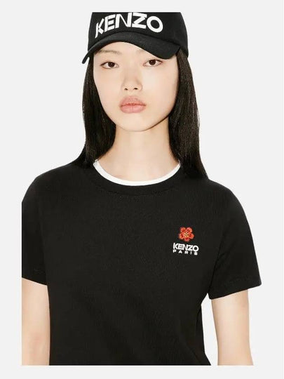 Boke Flower Logo Embroidery Short Sleeve T Shirt Black - KENZO - BALAAN 2