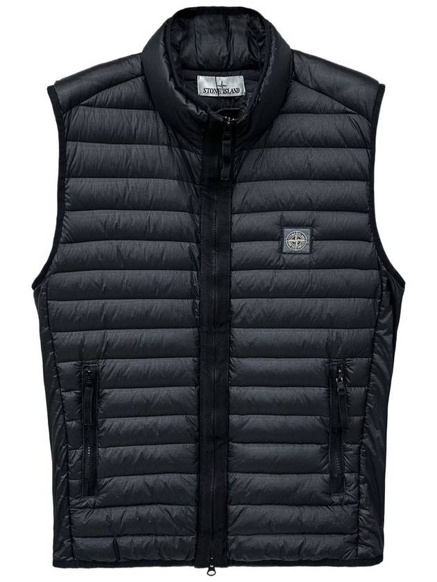 Men's Logo Patch Puffer Vest Black - STONE ISLAND - BALAAN 2