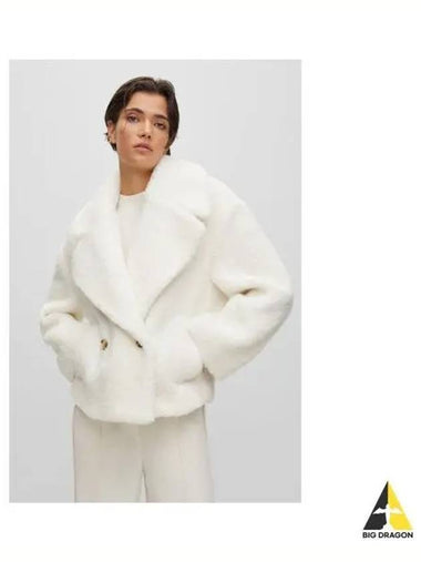 Women s oversized fit fur jacket 50503419 118 - BOSS - BALAAN 1