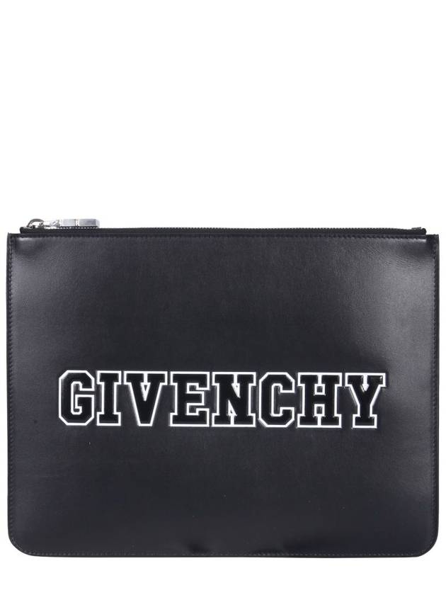 Logo Zipper Clutch Bag Black - GIVENCHY - BALAAN 2