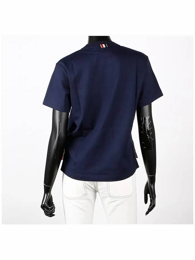 Midweight Jersey Boxy Pocket Short Sleeve T-Shirt Navy - THOM BROWNE - BALAAN 5