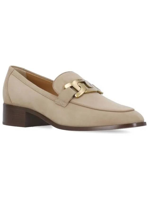 Kate logo metal chain suede loafers beige - TOD'S - BALAAN 4