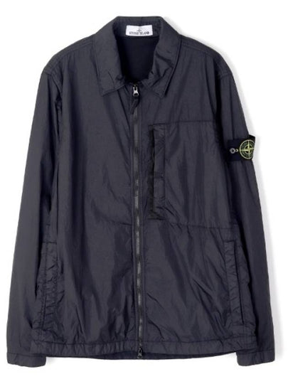 Garment Dyed Crinkle Reps Recycled Nylon Jacket Black - STONE ISLAND - BALAAN 2