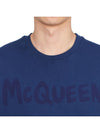 Graffiti Logo Sweatshirt Blue - ALEXANDER MCQUEEN - BALAAN 7