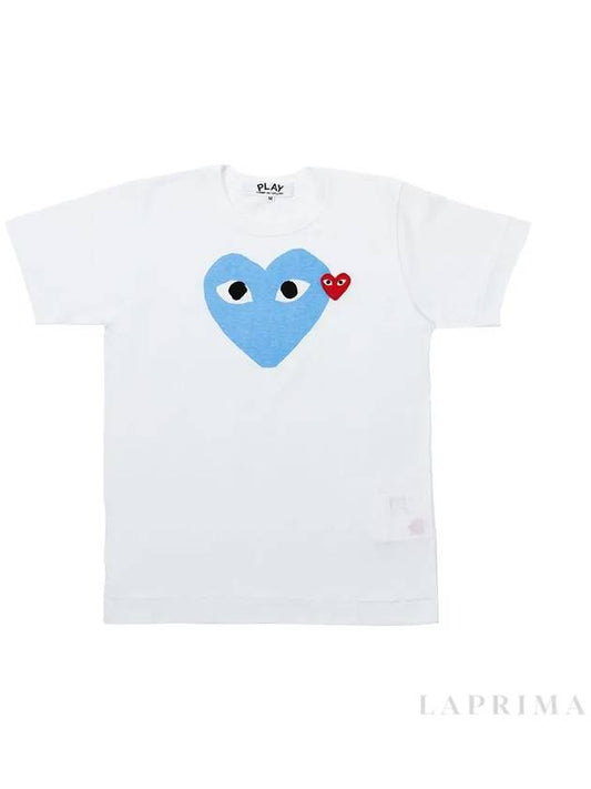 Heart logo tshirt P1T105 BLUE - COMME DES GARCONS - BALAAN 1