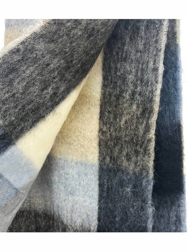 Check Mohair Muffler Blue Beige Black - ACNE STUDIOS - BALAAN 5