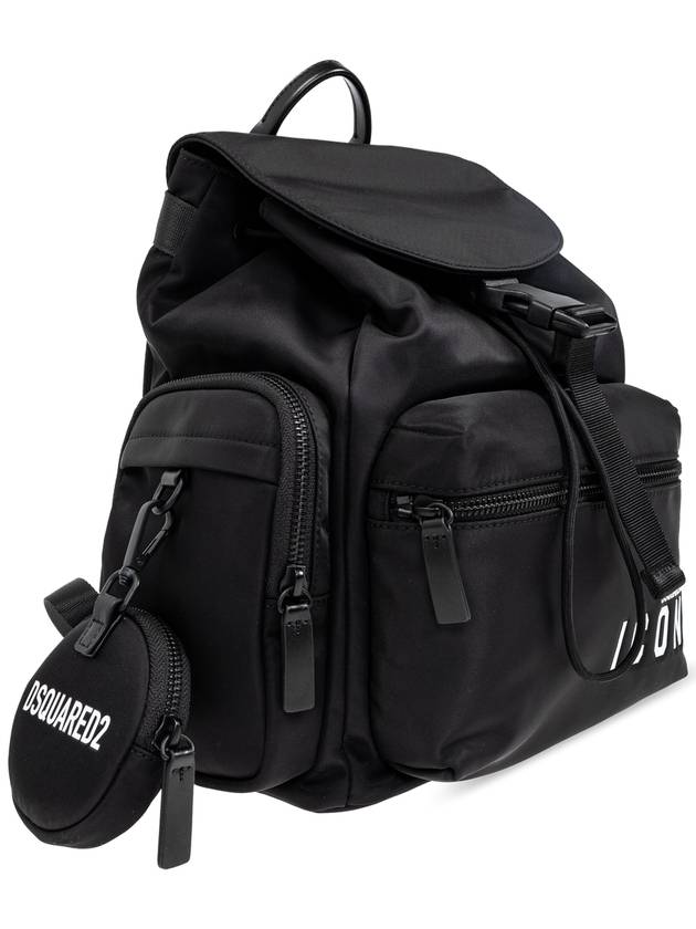 Dsquared2 Backpack With Printed Logo, Women's, Black - DSQUARED2 - BALAAN 4