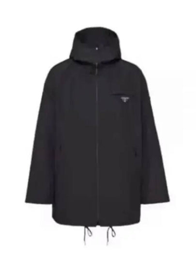 Technical Poplin Hooded Raincoat Black - PRADA - BALAAN 2