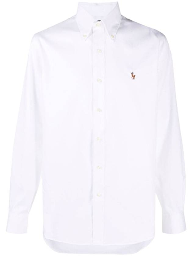 Embroidered Pony Long Sleeve Shirt White - POLO RALPH LAUREN - BALAAN 1