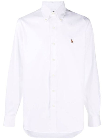 Embroidered Pony Long Sleeve Shirt White - POLO RALPH LAUREN - BALAAN 1