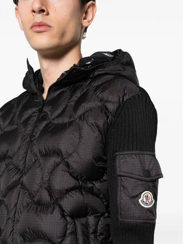 Padded Hooded Cardigan Black - MONCLER - BALAAN 4