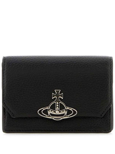 Logo Vegan Leather Credit Half Wallet Silver Black - VIVIENNE WESTWOOD - BALAAN 2