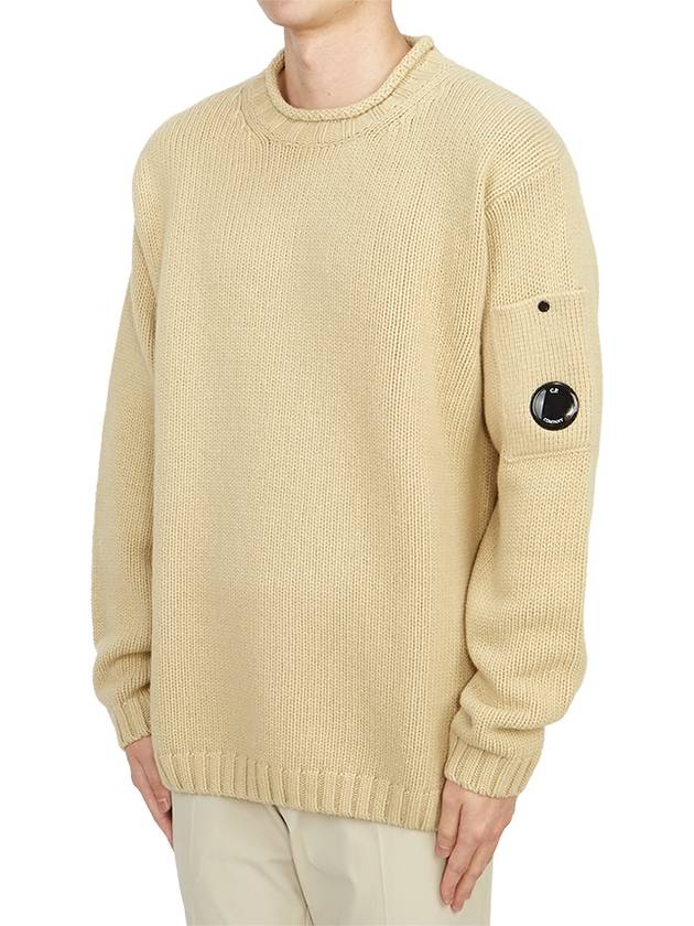 Men's Lambswool Lens Knit Top Beige - CP COMPANY - BALAAN 3