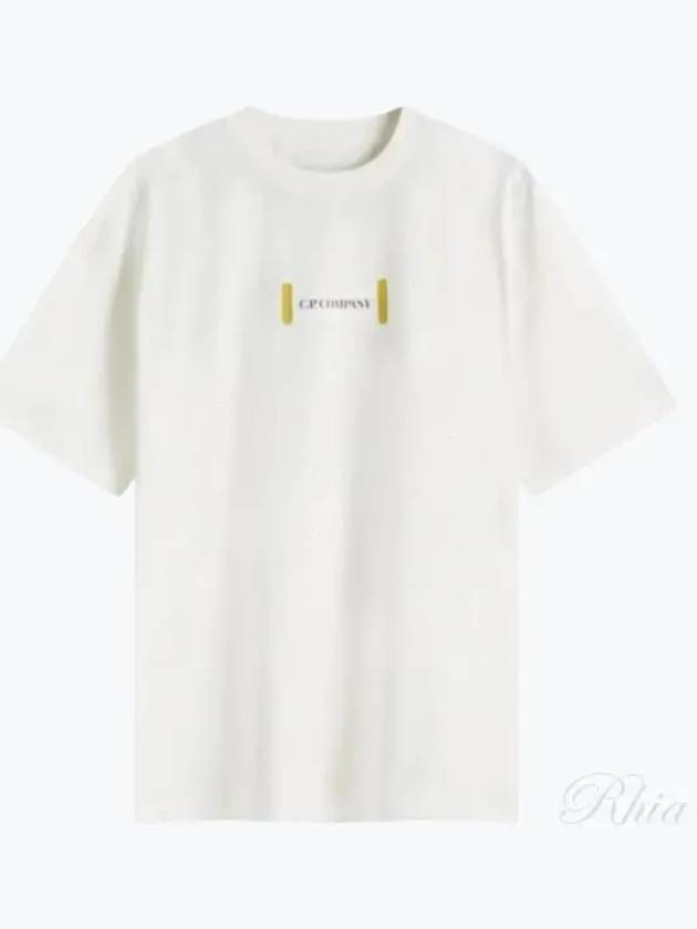 Logo Crew Neck Short Sleeve T-Shirt White - CP COMPANY - BALAAN 2