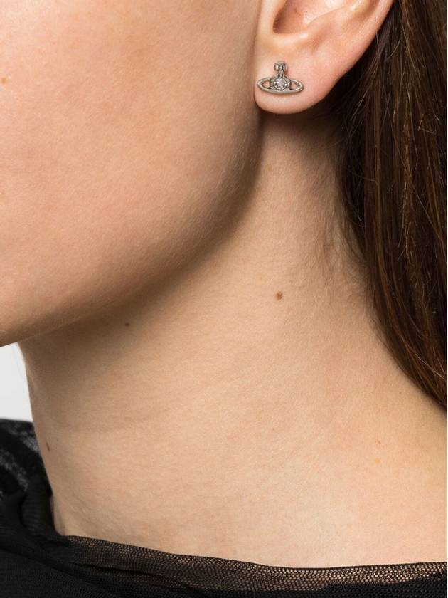 Nano Solitaire Earrings Silver - VIVIENNE WESTWOOD - BALAAN.