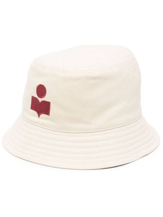 Hailey Embroidered Logo Bucket Hat Ecru Red - ISABEL MARANT - BALAAN 1