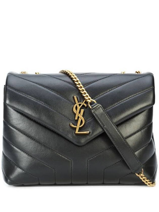 Loulou Quilting Small Chain Shoulder Bag Black - SAINT LAURENT - 2