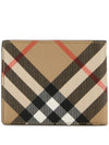 Check Slim Bifold Half Wallet Sand - BURBERRY - BALAAN 3