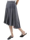 Wool Cashmere Flannel Below Knee Pleats 4 Bar Skirt FGC400V 06393 035 - THOM BROWNE - BALAAN 3