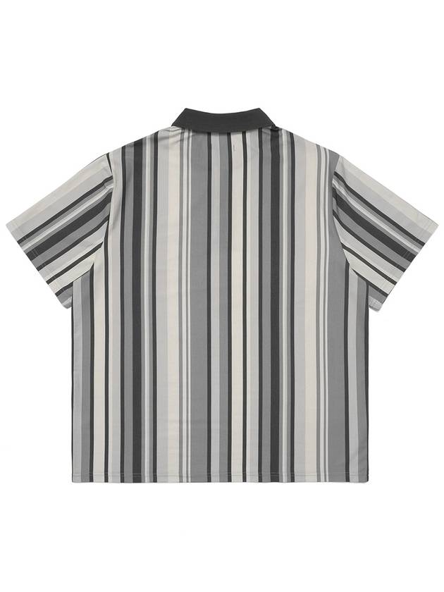 Health Seekers Golfers Collar Color Stripe T Shirt GRAY - MALBON GOLF - BALAAN 2