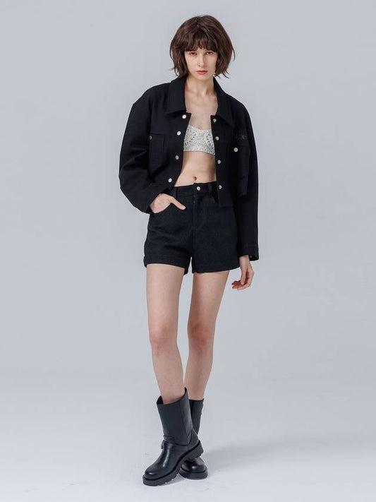 BLAND CROP JACKETBLACK - PAGE STUDIO - BALAAN 1