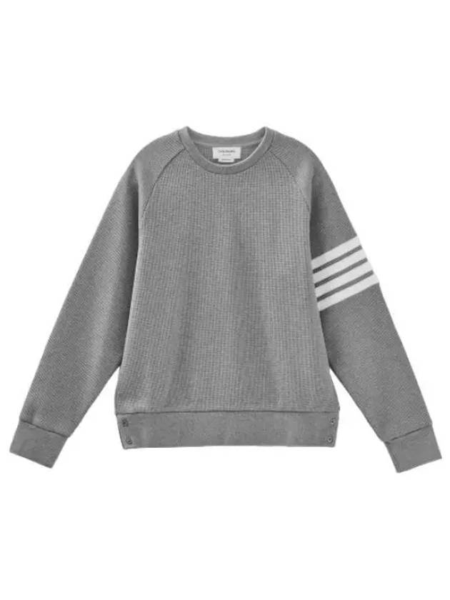 Diagonal raglan sleeve sweatshirt medium gray - THOM BROWNE - BALAAN 1