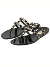 Rockstud Flat Rubber Flip Flops Black - VALENTINO - BALAAN 2