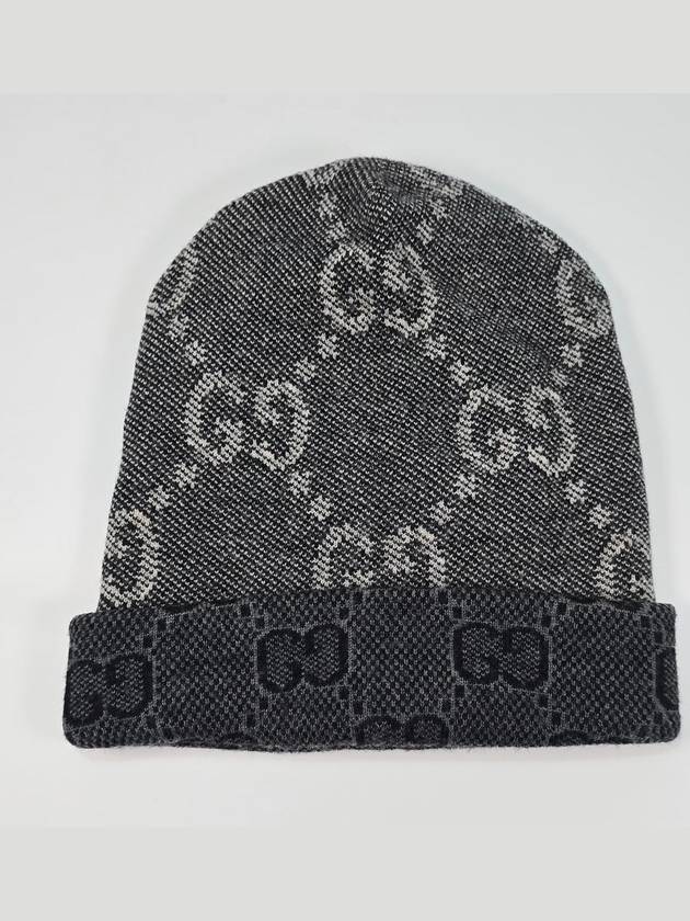 GG Motif Fold Brim Round Crown Knit Weave Beanie M - GUCCI - BALAAN 3