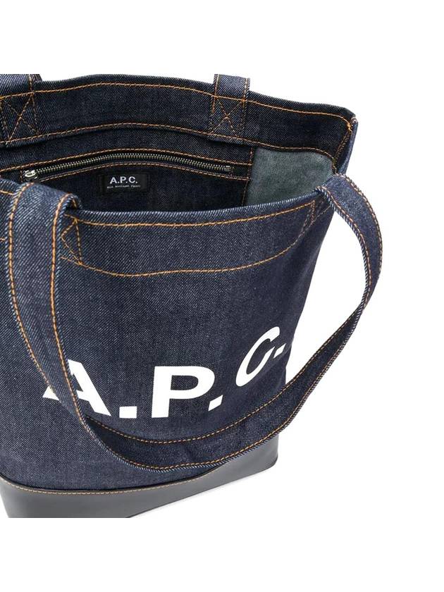 Logo Denim Axelle Tote Bag Navy - A.P.C. - BALAAN 4