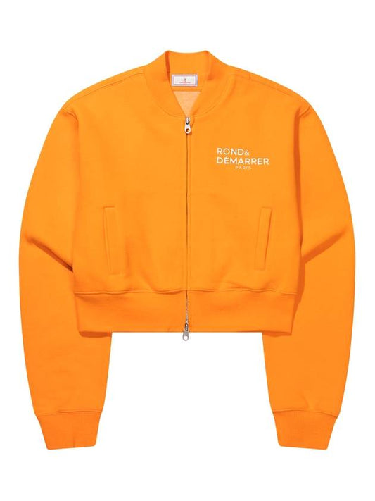bold logo embroidery crop zip-up jacket orange - ROND&DEMARRER - BALAAN 2