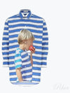 Striped Printing Oversized Long Sleeve Shirt Blue - JW ANDERSON - BALAAN 2