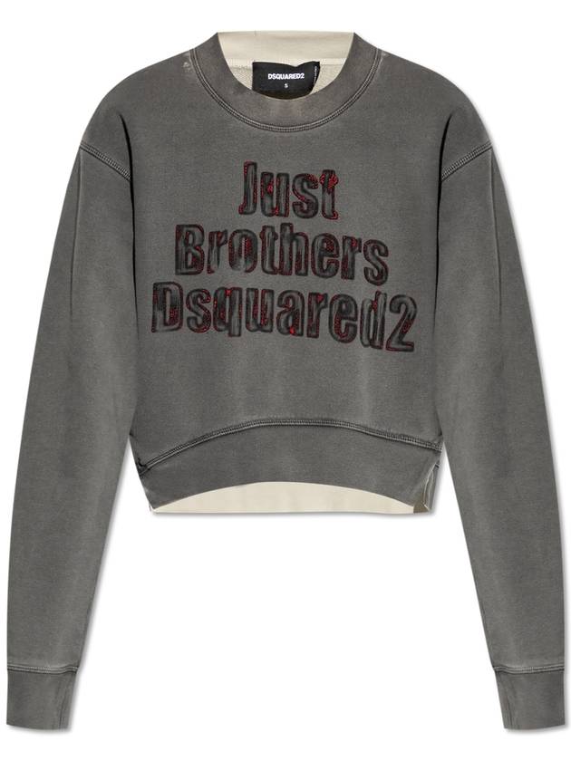 Dsquared2 Sweatshirt With A Vintage Effect, Women's, Grey - DSQUARED2 - BALAAN 1