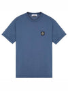 Logo Patch Short Sleeves T-Shirt Avio Blue - STONE ISLAND - BALAAN 2