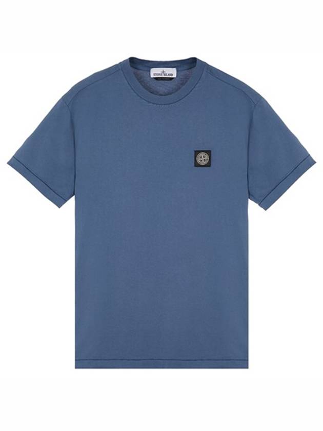 Logo Patch Short Sleeves T-Shirt Avio Blue - STONE ISLAND - BALAAN 2