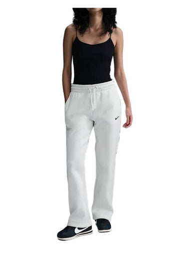 Sportswear Phoenix Fleece Mid-Rise Open Hem Track Pants White - NIKE - BALAAN 1