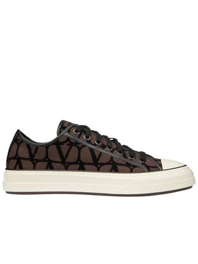 Toile Iconographe Low Top Sneakers Brown - VALENTINO - BALAAN 2