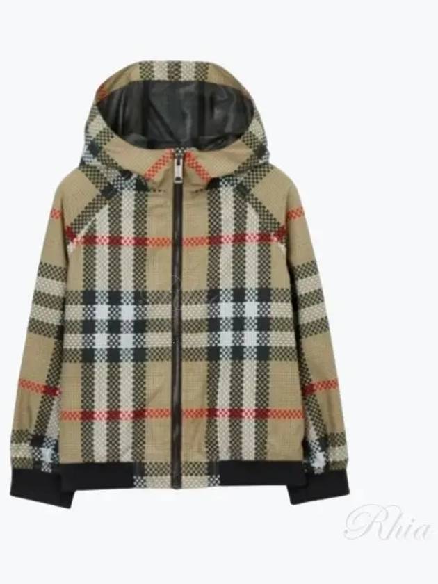 Kids Check Hooded Jacket Beige - BURBERRY - BALAAN 2