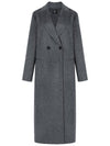 Mars double button lip pocket back slit long coat gray MARS03G - RAMUSTUDIO - BALAAN 1