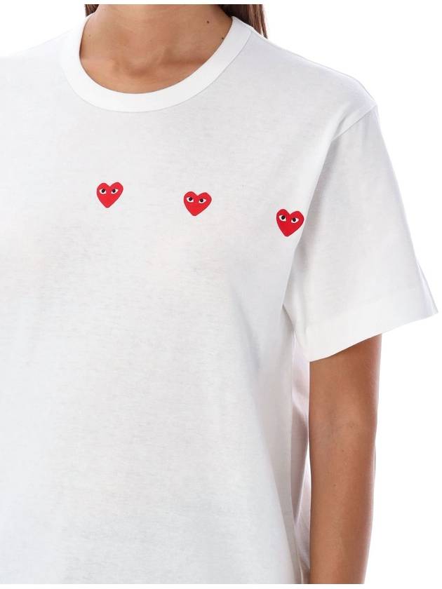 3 Heart Patch Short Sleeve T-Shirt White - COMME DES GARCONS PLAY - BALAAN 4