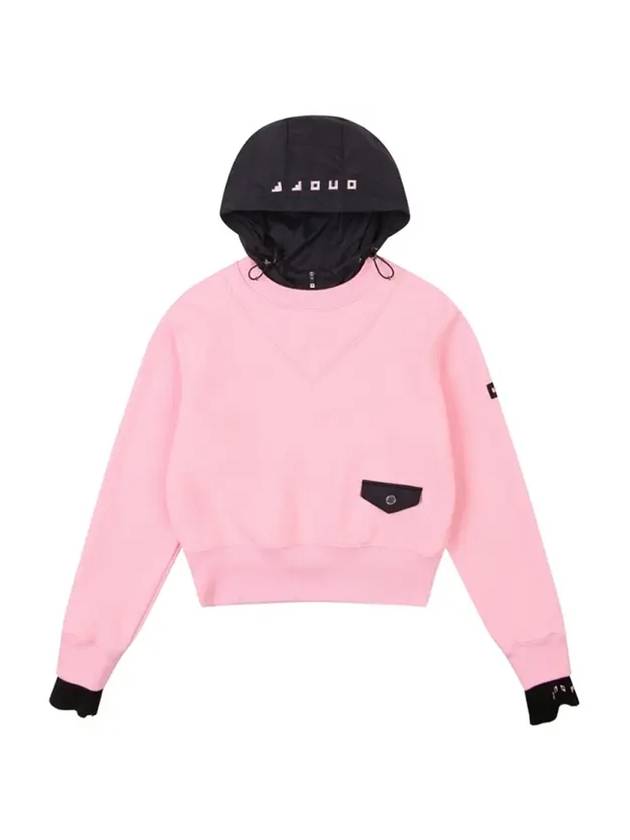 Women's Padded Hooded Sweater Pink - ONOFF - BALAAN 1