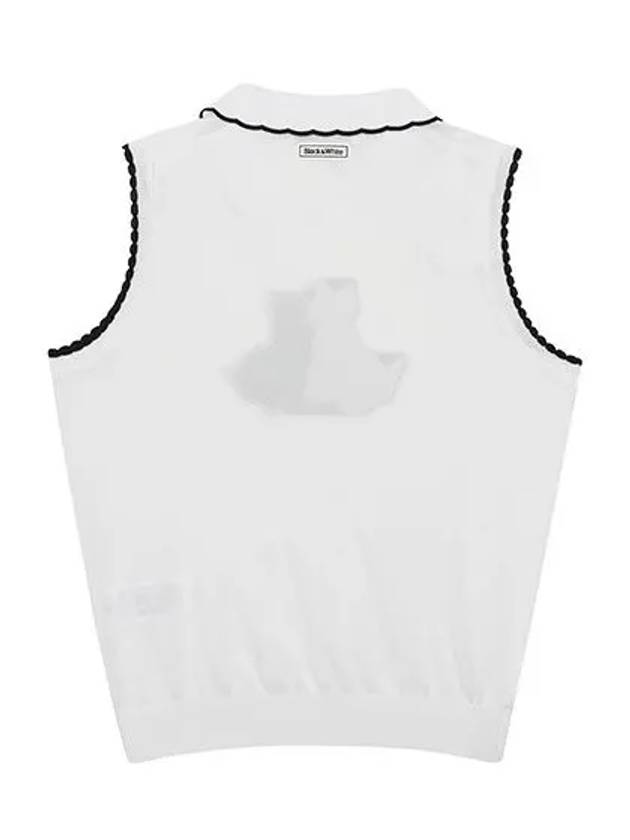 Terrier One-Point Knit Vest 2014LZVRWHITE - BLACK&WHITE - BALAAN 2