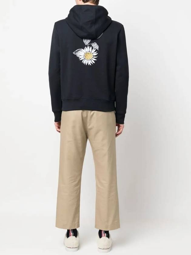 Loopback Broderie Anglaise Relaxed Cotton Hoodie Navy - THOM BROWNE - BALAAN 3