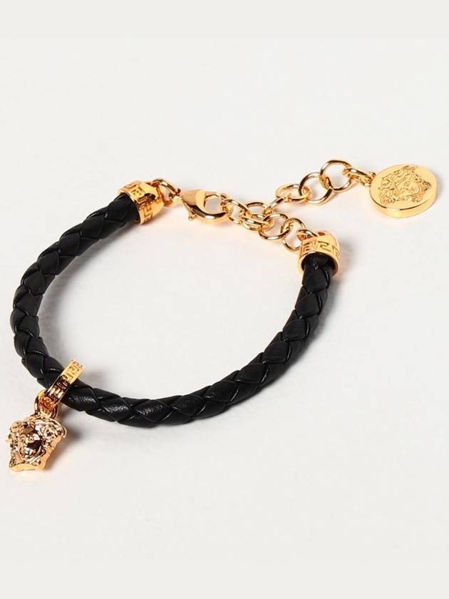 Medusa Charm Leather Bracelet Black - VERSACE - BALAAN 2