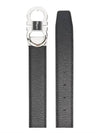 Double Gancini Reversible Leather Belt Black - SALVATORE FERRAGAMO - BALAAN 3